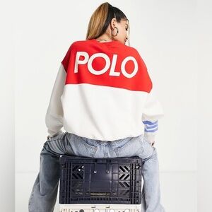 Polo Ralph Lauren Seasonal Long Sleeve Sweatshirt in Nevis/African Red, Sz M